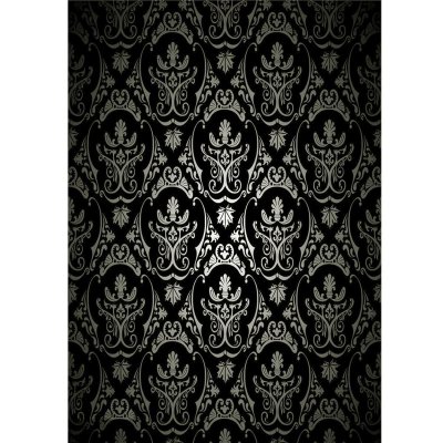 1.5x2.1m Photography Retro Damask Cloth Studio Props Background Vinyl Black COD