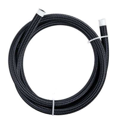 5FT AN4/AN6/AN8/AN10 Car Fuel Hose Oil Gas Line Nylon Stainless Steel Braided Black COD