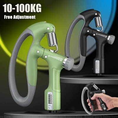 10-100Kg Adjustable Electric Hand Grip Strengthener Countable Heavy Hand Finger Exerciser Wrist Expander Fitness Training Gripper COD