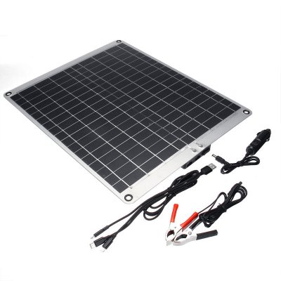 12V/5V 20W Monocrystalline Silicon Solar Panel With Alligator Clip COD