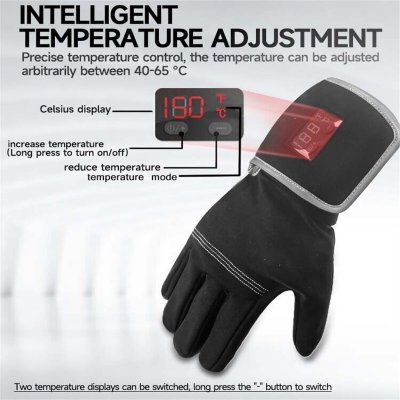 Electric Heated Gloves Rechargeable 2200mAh Waterproof Warm for Women Men with LED Temperature Display for Sports Outdoor Ski Motorcycle Hunting COD