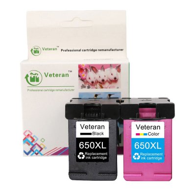 Veteran Ink Cartridge 650XL Replacement for hp650 hp 650 xl Deskjet 1015 1515 2515 2545 2645 3515 4645 Printer COD