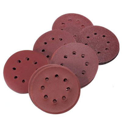 60Pcs 5 Inch 8-hole Hook Loop Sanding Discs Sandpaper 60/80/120/180/240/320 Grit COD